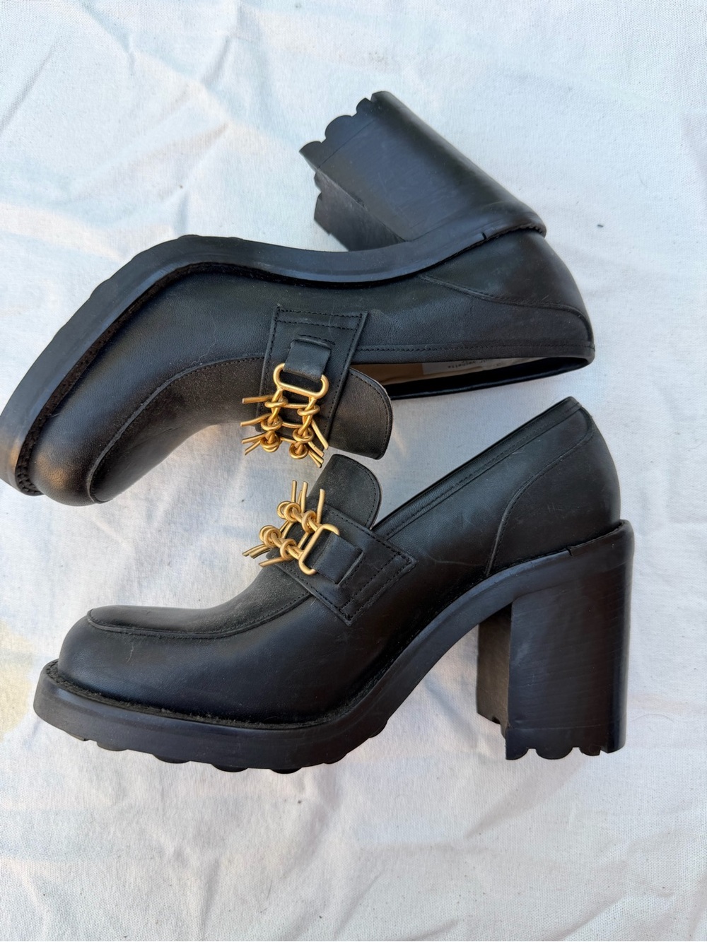 Free Lance black leather block-heel loafer